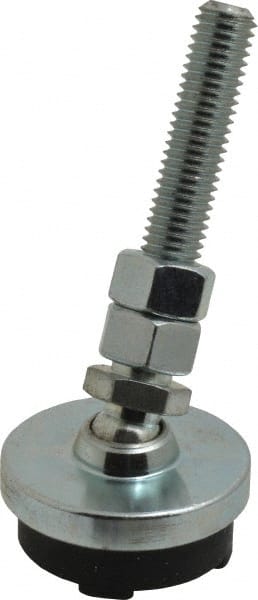 Gibraltar - 1/2-13 Bolt Thread, Studded Pivotal Stud Mount Leveling Pad & Mount - 3,500 Max Lb Capacity, 2" Base Diam - Exact Tooling