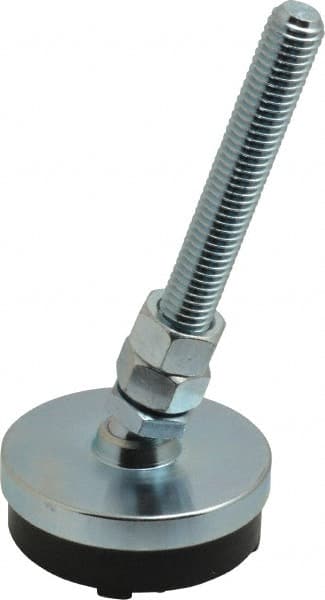 Gibraltar - 1/2-13 Bolt Thread, Studded Pivotal Stud Mount Leveling Pad & Mount - 3,500 Max Lb Capacity, 2-1/2" Base Diam - Exact Tooling