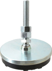 Gibraltar - 1/2-13 Bolt Thread, Studded Pivotal Stud Mount Leveling Pad & Mount - 3,500 Max Lb Capacity, 4" Base Diam - Exact Tooling