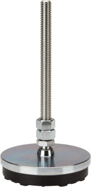 Gibraltar - 1/2-13 Bolt Thread, Studded Pivotal Stud Mount Leveling Pad & Mount - 3,500 Max Lb Capacity, 4" Base Diam - Exact Tooling