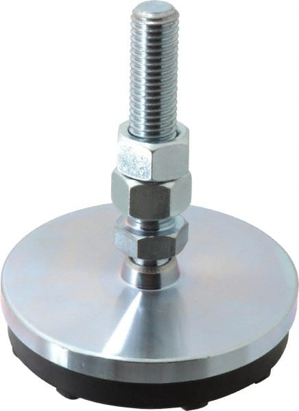 Gibraltar - 5/8-11 Bolt Thread, Studded Pivotal Stud Mount Leveling Pad & Mount - 5,000 Max Lb Capacity, 4" Base Diam - Exact Tooling
