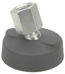 Gibraltar - 5000 Lb Capacity, 3/4-10 Thread, 1-5/8" OAL, Stainless Steel Stud, Tapped Pivotal Socket Mount Leveling Mount - Material Grade 303, 3" Base Diam, Stainless Steel Pad - Exact Tooling