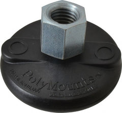 Gibraltar - 5000 Lb Capacity, 3/4-10 Thread, 1-5/8" OAL, Steel Stud, Tapped Pivotal Socket Mount Leveling Mount - Material Grade 1214, 3" Base Diam, Steel Pad - Exact Tooling