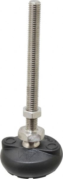 Gibraltar - 3/8-16 Bolt Thread, Studded Pivotal Stud Mount Leveling Pad & Mount - 4,000 Max Lb Capacity, 2" Base Diam - Exact Tooling