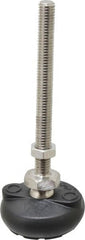Gibraltar - 3/8-16 Bolt Thread, Studded Pivotal Stud Mount Leveling Pad & Mount - 4,000 Max Lb Capacity, 2" Base Diam - Exact Tooling