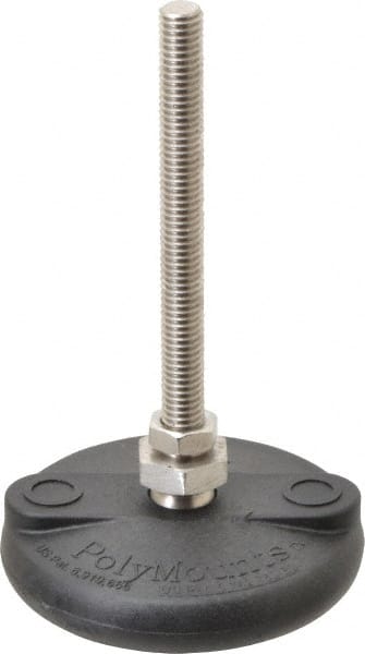 Gibraltar - 3/8-16 Bolt Thread, Studded Pivotal Stud Mount Leveling Pad & Mount - 5,000 Max Lb Capacity, 3" Base Diam - Exact Tooling