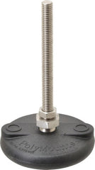 Gibraltar - 3/8-16 Bolt Thread, Studded Pivotal Stud Mount Leveling Pad & Mount - 5,000 Max Lb Capacity, 3" Base Diam - Exact Tooling