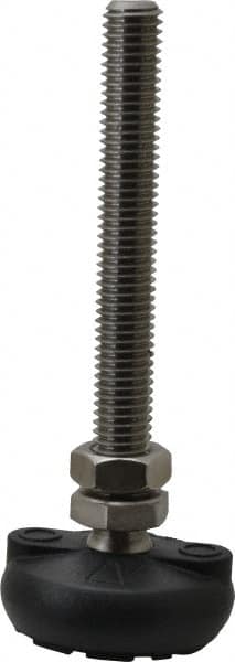 Gibraltar - 1/2-13 Bolt Thread, Studded Pivotal Stud Mount Leveling Pad & Mount - 4,000 Max Lb Capacity, 2" Base Diam - Exact Tooling