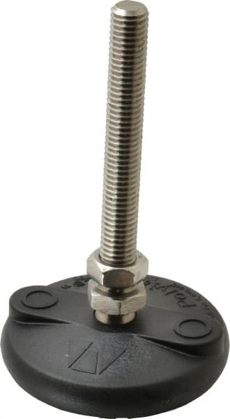 Gibraltar - 1/2-13 Bolt Thread, Studded Pivotal Stud Mount Leveling Pad & Mount - 5,000 Max Lb Capacity, 3" Base Diam - Exact Tooling