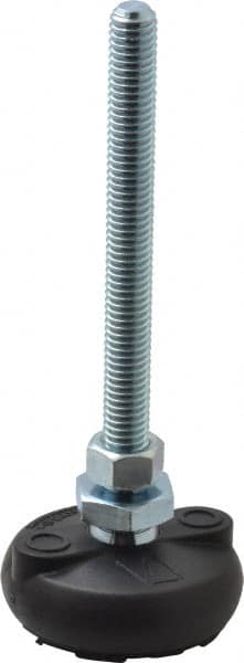 Gibraltar - 3/8-16 Bolt Thread, Studded Pivotal Stud Mount Leveling Pad & Mount - 4,000 Max Lb Capacity, 2" Base Diam - Exact Tooling