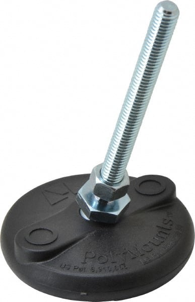 Gibraltar - 3/8-16 Bolt Thread, Studded Pivotal Stud Mount Leveling Pad & Mount - 5,000 Max Lb Capacity, 3" Base Diam - Exact Tooling