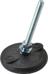 Gibraltar - 3/8-16 Bolt Thread, Studded Pivotal Stud Mount Leveling Pad & Mount - 5,000 Max Lb Capacity, 3" Base Diam - Exact Tooling