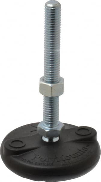 Gibraltar - 1/2-13 Bolt Thread, Studded Pivotal Stud Mount Leveling Pad & Mount - 5,000 Max Lb Capacity, 3" Base Diam - Exact Tooling