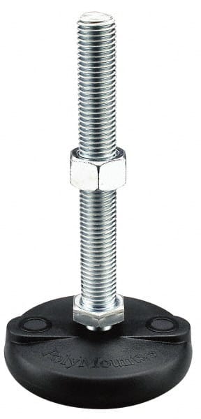 Gibraltar - 3/4-10 Bolt Thread, Studded Pivotal Stud Mount Leveling Pad & Mount - 5,000 Max Lb Capacity, 3" Base Diam - Exact Tooling