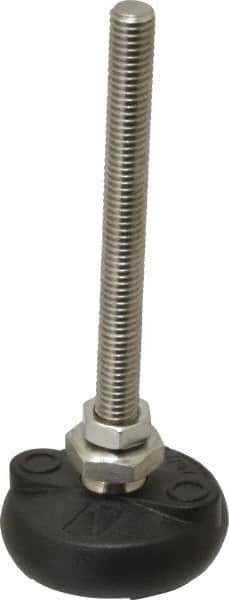 Gibraltar - 3/8-16 Bolt Thread, Studded Pivotal Stud Mount Leveling Pad & Mount - 4,000 Max Lb Capacity, 2" Base Diam - Exact Tooling
