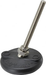 Gibraltar - 3/8-16 Bolt Thread, Studded Pivotal Stud Mount Leveling Pad & Mount - 5,000 Max Lb Capacity, 3" Base Diam - Exact Tooling