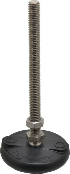 Gibraltar - 1/2-13 Bolt Thread, Studded Pivotal Stud Mount Leveling Pad & Mount - 5,000 Max Lb Capacity, 3" Base Diam - Exact Tooling