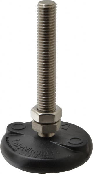 Gibraltar - 5/8-11 Bolt Thread, Studded Pivotal Stud Mount Leveling Pad & Mount - 5,000 Max Lb Capacity, 3" Base Diam - Exact Tooling