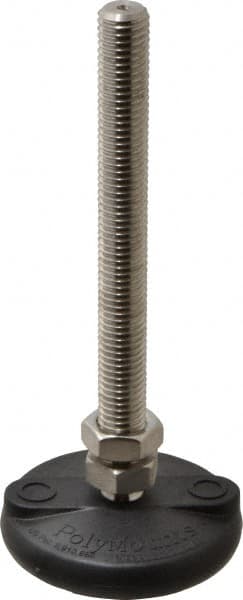 Gibraltar - 5/8-11 Bolt Thread, Studded Pivotal Stud Mount Leveling Pad & Mount - 5,000 Max Lb Capacity, 3" Base Diam - Exact Tooling