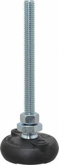 Gibraltar - 3/8-16 Bolt Thread, Studded Pivotal Stud Mount Leveling Pad & Mount - 4,000 Max Lb Capacity, 2" Base Diam - Exact Tooling