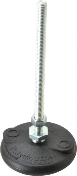 Gibraltar - 3/8-16 Bolt Thread, Studded Pivotal Stud Mount Leveling Pad & Mount - 5,000 Max Lb Capacity, 3" Base Diam - Exact Tooling