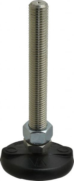 Gibraltar - 3/4-10 Bolt Thread, 7" Long Studded Pivotal Stud Mount Leveling Pad & Mount - 5,000 Max Lb Capacity, 3" Base Diam - Exact Tooling