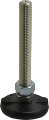 Gibraltar - 3/4-10 Bolt Thread, 7" Long Studded Pivotal Stud Mount Leveling Pad & Mount - 5,000 Max Lb Capacity, 3" Base Diam - Exact Tooling