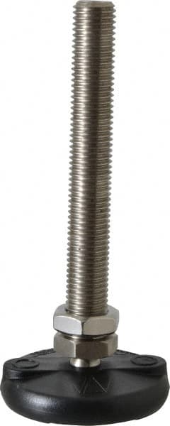Gibraltar - M20 Bolt Thread, Studded Pivotal Stud Mount Leveling Pad & Mount - 2,270 Kg Capacity, 76mm Base Diam - Exact Tooling
