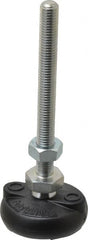 Gibraltar - M10 Bolt Thread, Studded Pivotal Stud Mount Leveling Pad & Mount - 1,818 Kg Capacity, 51mm Base Diam - Exact Tooling