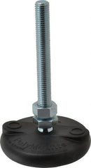 Gibraltar - M12 Bolt Thread, Studded Pivotal Stud Mount Leveling Pad & Mount - 2,270 Kg Capacity, 76mm Base Diam - Exact Tooling