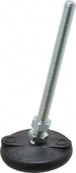 Gibraltar - M12 Bolt Thread, Studded Pivotal Stud Mount Leveling Pad & Mount - 2,270 Kg Capacity, 76mm Base Diam - Exact Tooling
