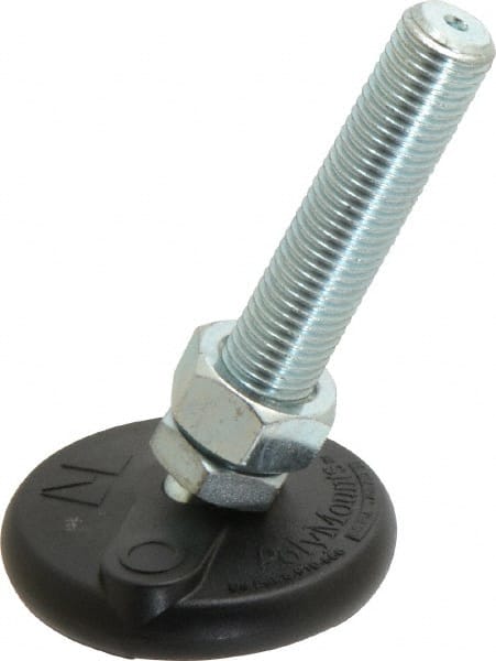 Gibraltar - M20 Bolt Thread, Studded Pivotal Stud Mount Leveling Pad & Mount - 2,270 Kg Capacity, 76mm Base Diam - Exact Tooling