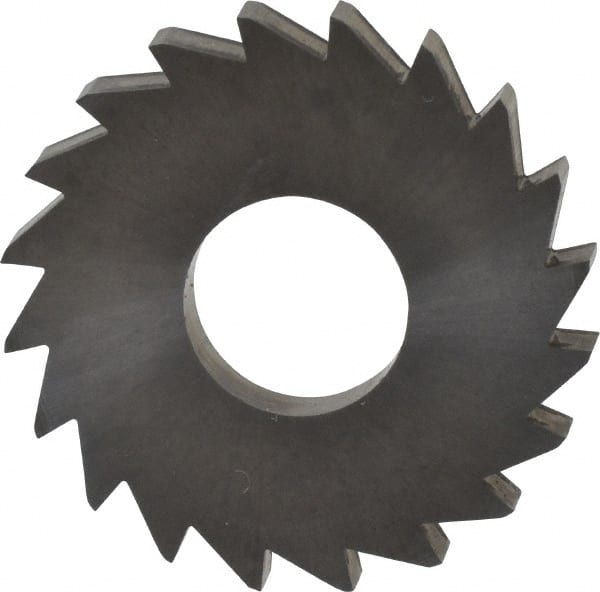 Made in USA - 1" Diam x 1/8" Blade Thickness x 3/8" Arbor Hole Diam, 20 Tooth Slitting and Slotting Saw - Arbor Connection, Right Hand, Uncoated, Solid Carbide, Concave Ground - Exact Tooling