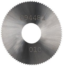 Made in USA - 1-1/4" Diam x 0.0313" Blade Thickness x 3/8" Arbor Hole Diam, 24 Tooth Slitting and Slotting Saw - Arbor Connection, Right Hand, Uncoated, Solid Carbide, Concave Ground - Exact Tooling