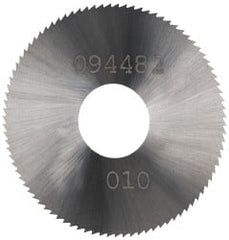 Made in USA - 1-1/4" Diam x 0.0313" Blade Thickness x 3/8" Arbor Hole Diam, 24 Tooth Slitting and Slotting Saw - Arbor Connection, Right Hand, Uncoated, Solid Carbide, Concave Ground - Exact Tooling