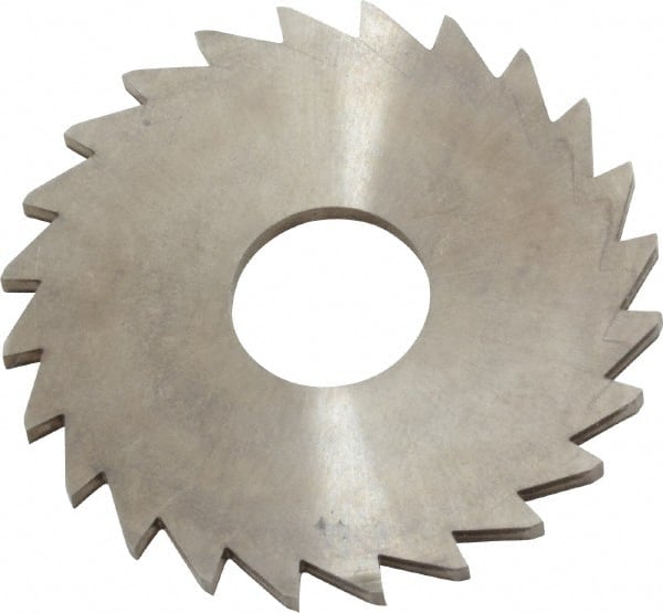 Made in USA - 1-1/4" Diam x 1/16" Blade Thickness x 3/8" Arbor Hole Diam, 24 Tooth Slitting and Slotting Saw - Arbor Connection, Right Hand, Uncoated, Solid Carbide, Concave Ground - Exact Tooling