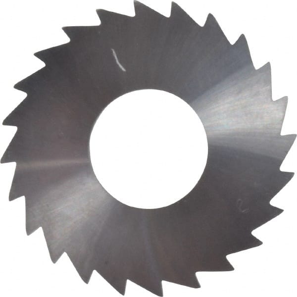 Made in USA - 1-1/4" Diam x 1/16" Blade Thickness x 1/2" Arbor Hole Diam, 24 Tooth Slitting and Slotting Saw - Arbor Connection, Right Hand, Uncoated, Solid Carbide, Concave Ground - Exact Tooling
