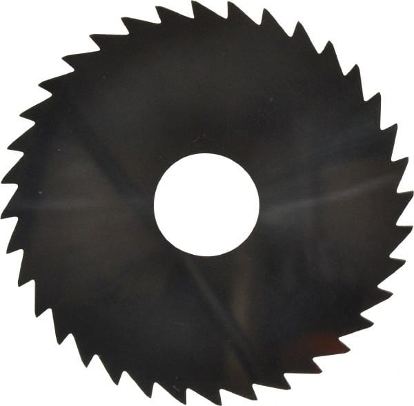 Made in USA - 2" Diam x 0.0313" Blade Thickness x 1/2" Arbor Hole Diam, 36 Tooth Slitting and Slotting Saw - Arbor Connection, Uncoated, Solid Carbide, Concave Ground - Exact Tooling