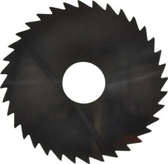 Made in USA - 2" Diam x 0.0313" Blade Thickness x 1/2" Arbor Hole Diam, 36 Tooth Slitting and Slotting Saw - Arbor Connection, Uncoated, Solid Carbide, Concave Ground - Exact Tooling