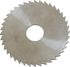 Made in USA - 2" Diam x 1/16" Blade Thickness x 1/2" Arbor Hole Diam, 40 Tooth Slitting and Slotting Saw - Arbor Connection, Right Hand, Uncoated, Solid Carbide, 5° Rake, Concave Ground - Exact Tooling