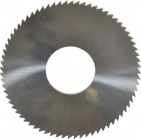 Made in USA - 2-1/2" Diam x 1/8" Blade Thickness x 7/8" Arbor Hole Diam, 72 Tooth Slitting and Slotting Saw - Arbor Connection, Solid Carbide, Concave Ground - Exact Tooling