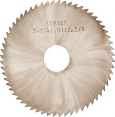 Made in USA - 2-3/4" Diam x 0.0313" Blade Thickness x 5/8" Arbor Hole Diam, 60 Tooth Slitting and Slotting Saw - Arbor Connection, Solid Carbide, Concave Ground - Exact Tooling