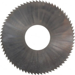 Made in USA - 3" Diam x 0.0312" Blade Thickness x 1" Arbor Hole Diam, 72 Tooth Slitting and Slotting Saw - Arbor Connection, Right Hand, Uncoated, Solid Carbide, 5° Rake, Concave Ground - Exact Tooling