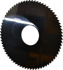 Made in USA - 3-1/2" Diam x 1/16" Blade Thickness x 1" Arbor Hole Diam, 72 Tooth Slitting and Slotting Saw - Arbor Connection, Solid Carbide, Concave Ground - Exact Tooling