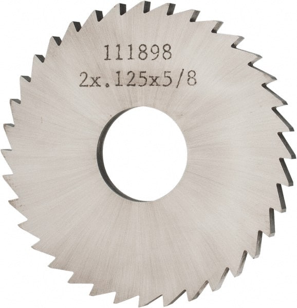 Made in USA - 2" Diam x 1/8" Blade Thickness x 5/8" Arbor Hole Diam, 36 Tooth Slitting and Slotting Saw - Arbor Connection, Solid Carbide, Concave Ground - Exact Tooling