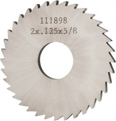 Made in USA - 2" Diam x 1/8" Blade Thickness x 5/8" Arbor Hole Diam, 36 Tooth Slitting and Slotting Saw - Arbor Connection, Solid Carbide, Concave Ground - Exact Tooling