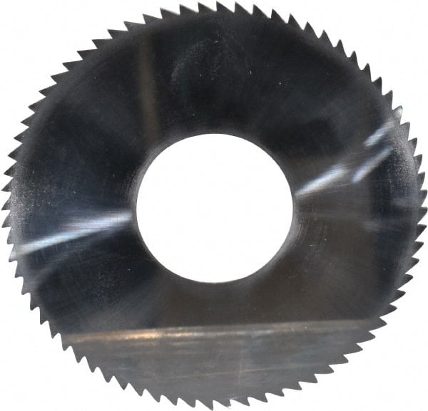 Made in USA - 2-3/4" Diam x 0.0313" Blade Thickness x 1" Arbor Hole Diam, 72 Tooth Slitting and Slotting Saw - Arbor Connection, Uncoated, Solid Carbide, Concave Ground - Exact Tooling