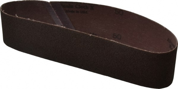 Made in USA - 2" Wide x 18-15/16" OAL, 50 Grit, Aluminum Oxide Abrasive Belt - Aluminum Oxide, Coarse, Coated - Exact Tooling