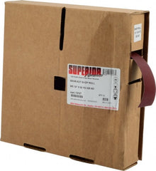 Superior Abrasives - 1-1/2" x 50 Yd 320 Grit Aluminum Oxide Cloth Roll - Extra Fine Grade, J Weighted Backing - Exact Tooling