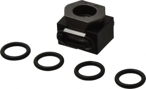 Mitee-Bite - 2,000 Lb Holding Force Single Vise Wedge Clamp - 0.79" Wide x 0.59" Deep x 3/7" High Base, 48 to 52 HRC, 0.79 to 0.98" Jaw Spread, 7 Lb/Ft Torque, 10-32 Screw Thread - Exact Tooling